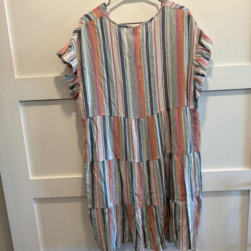 SHEIN Multicolor Striped V-Neck Top - Picture 6 of 7
